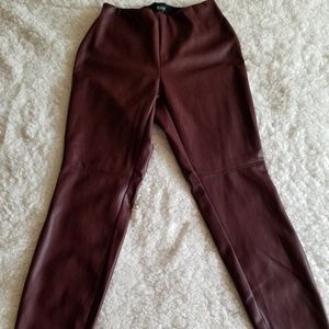 FAUX LEATHER BORDEAUX PANTS
